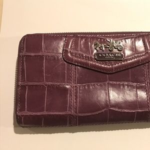 Coach purse wallet purple alligator style